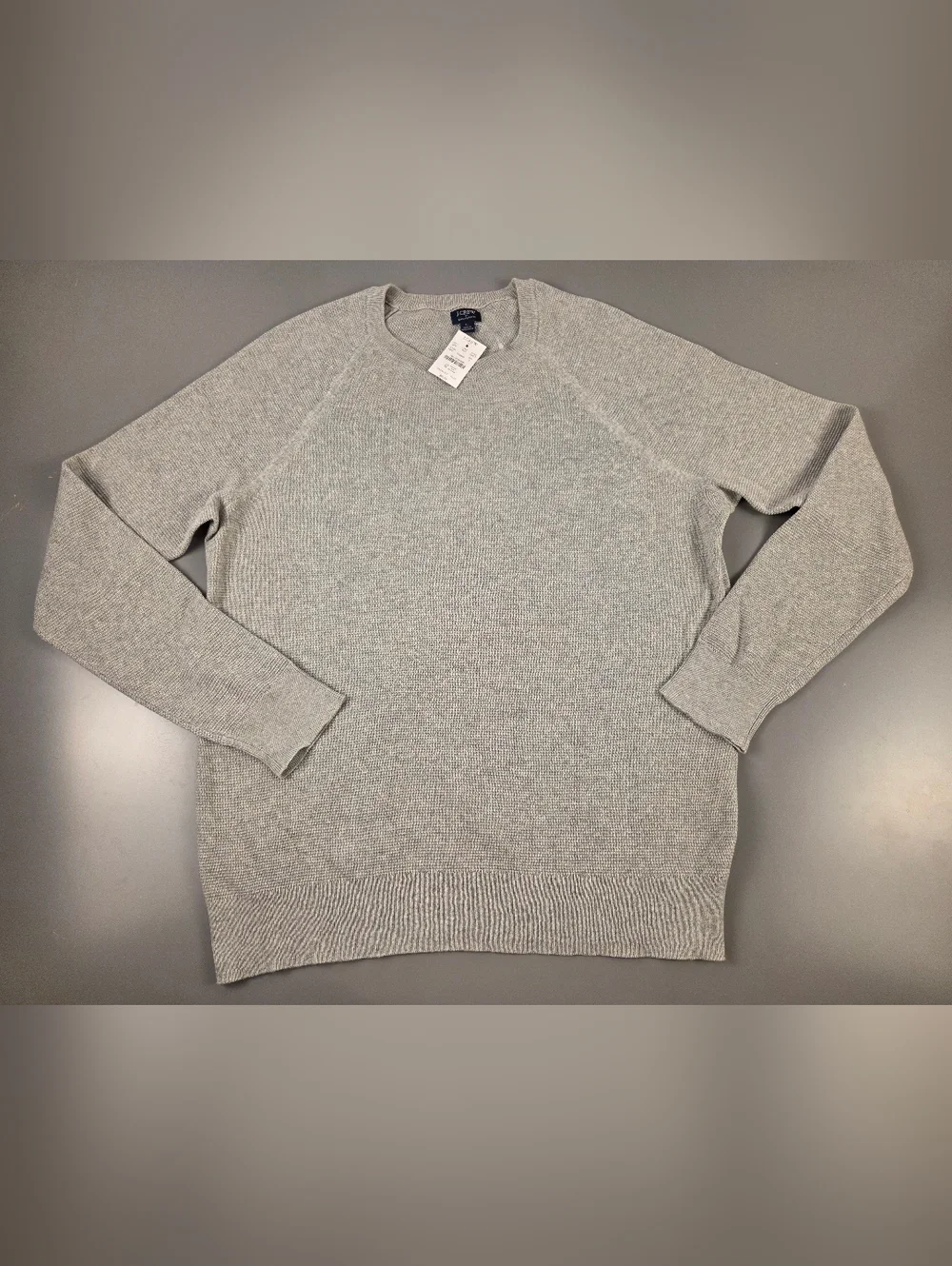 NWT J. Crew Men’s‎ Cotton seed-stitch crewneck sweater Large GRAY